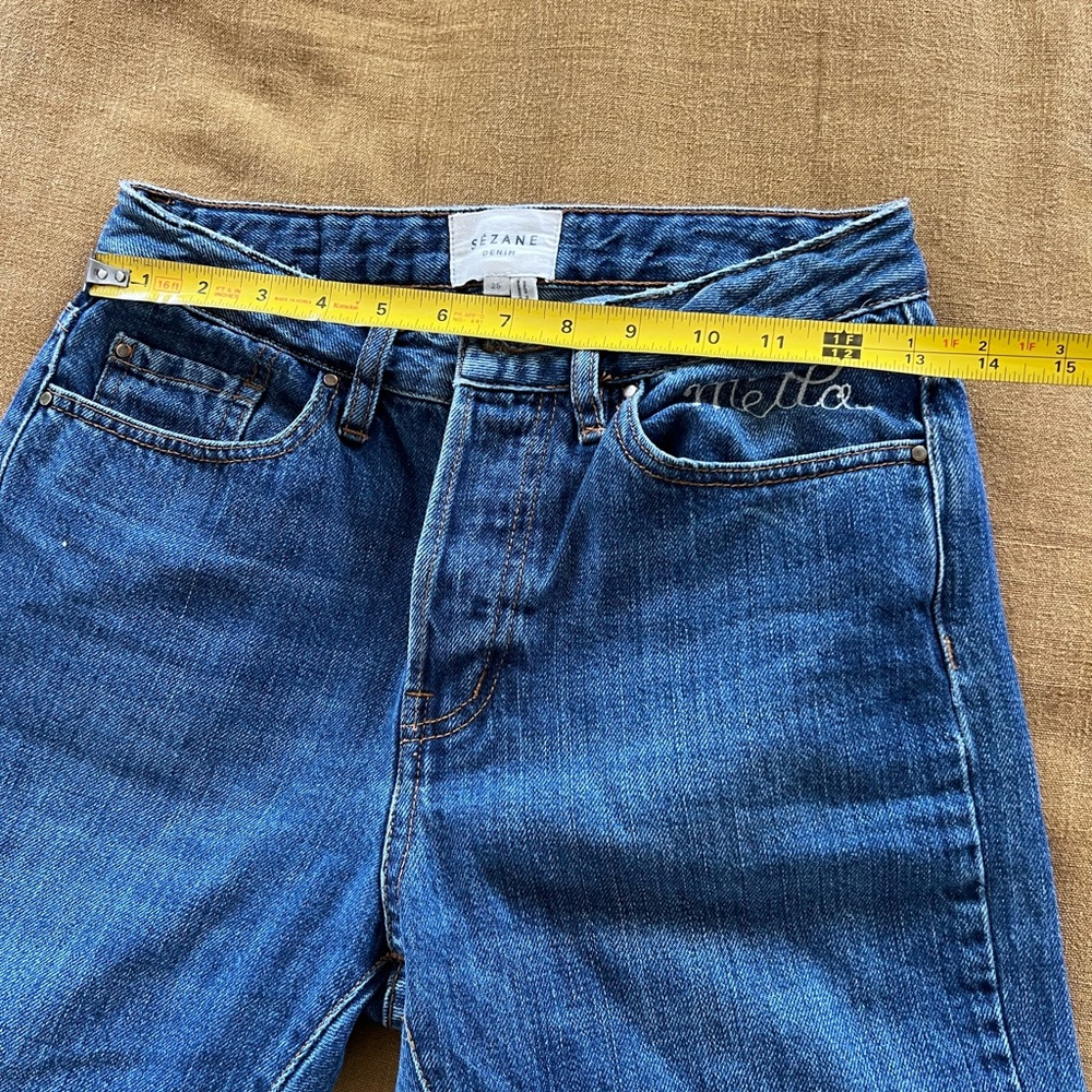SEZANE brut sexy denim with custom embroidery- size 25 - great condition - Picture 11 of 15